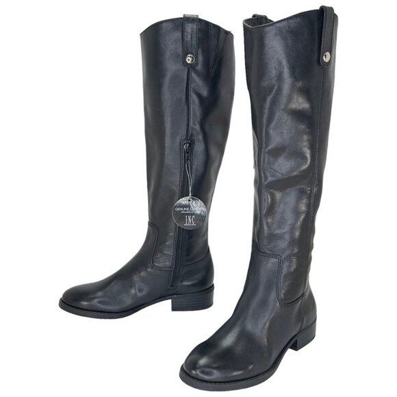 International Concepts Fawne Black Leather Knee High Womens Boots Size 5M - Picture 13 of 14